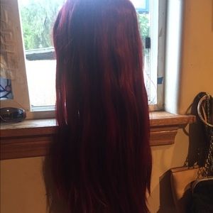 Synthetic red wig